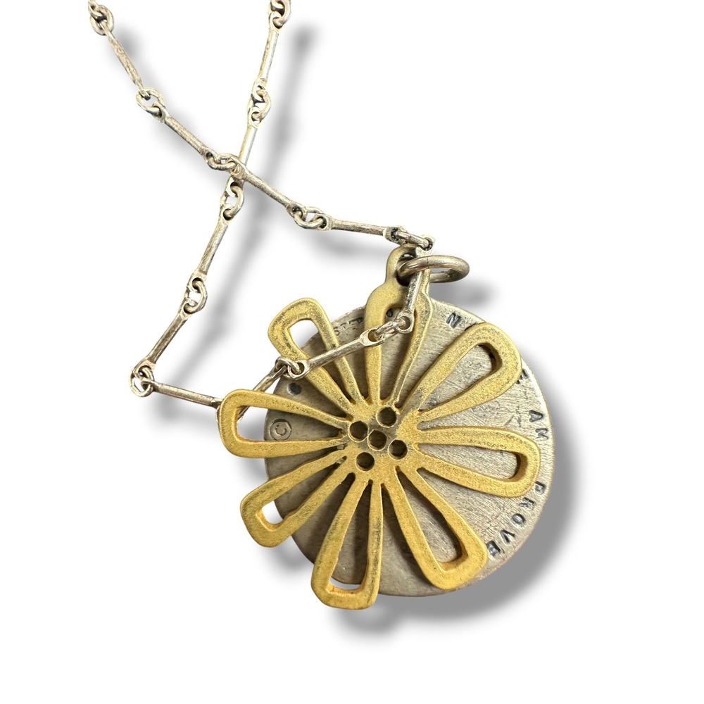 Kathy Bransfield Wildflower Proverb Necklace Womens OS Silver Brass Mixed